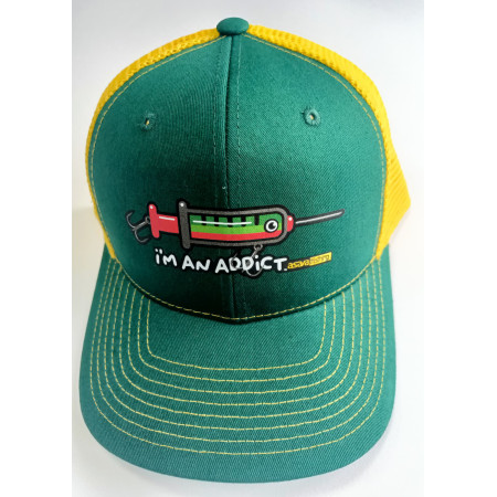 Trucker Cap Yellow-Green "I'm an addict"